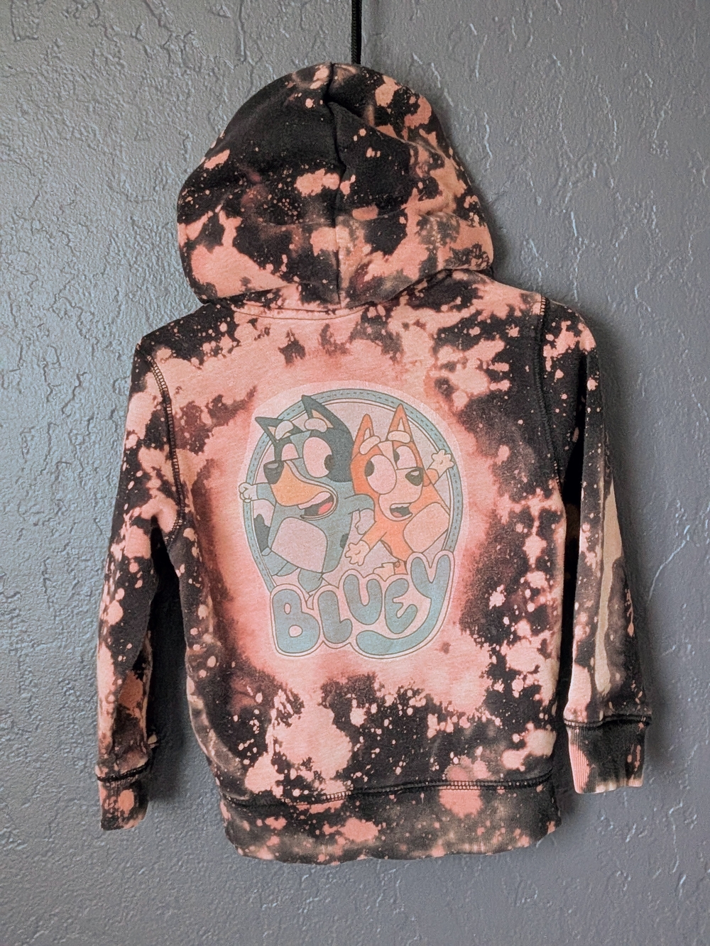 Black Bleached Bluey Hoodie